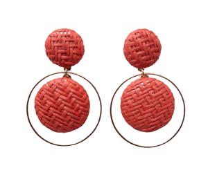 Aretes fibra - Salmón