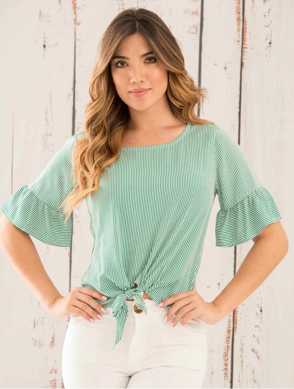 Camisa stripes - Verde pasto