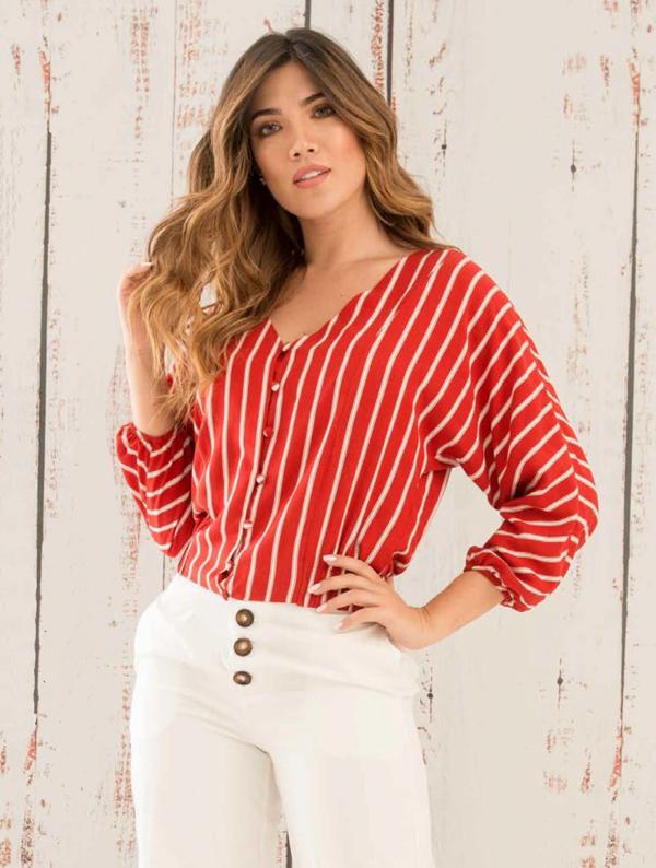 Camisa Marfil - Cobre/rojo