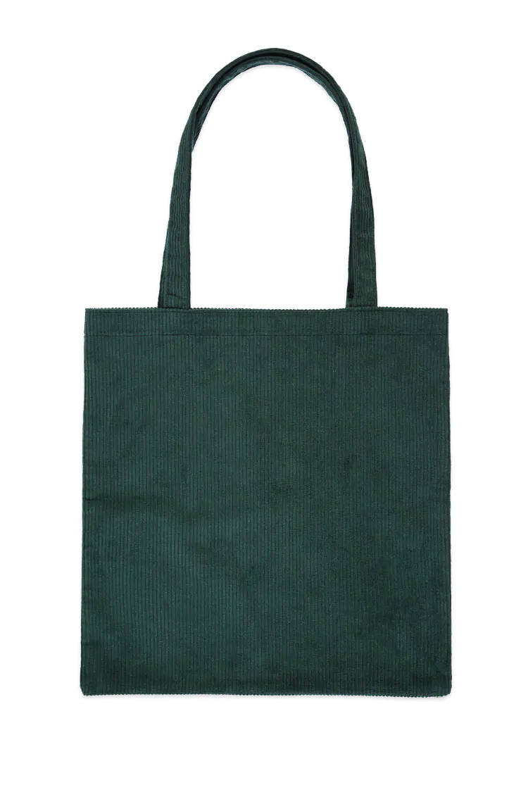 Corduroy Tote Bag - Hunter Green