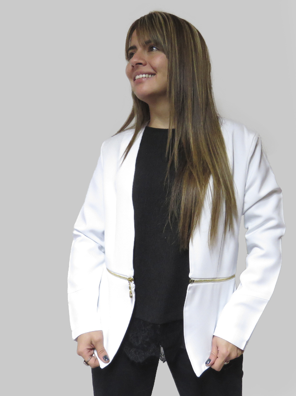 Blazer blanco cremallera