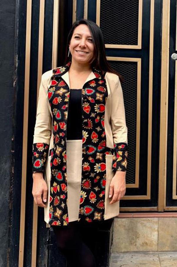 Estampado corazón / color tela camel