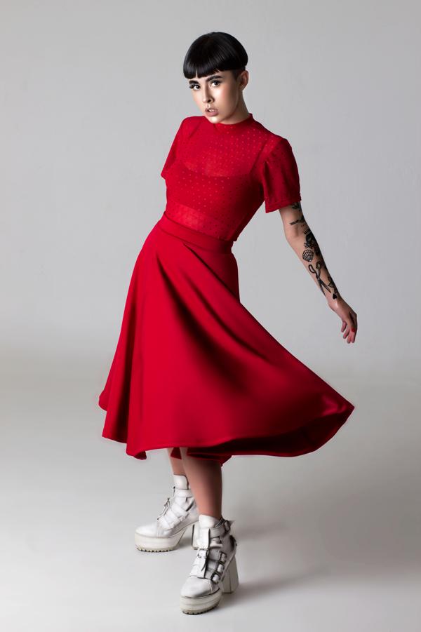 Maxi Falda roja