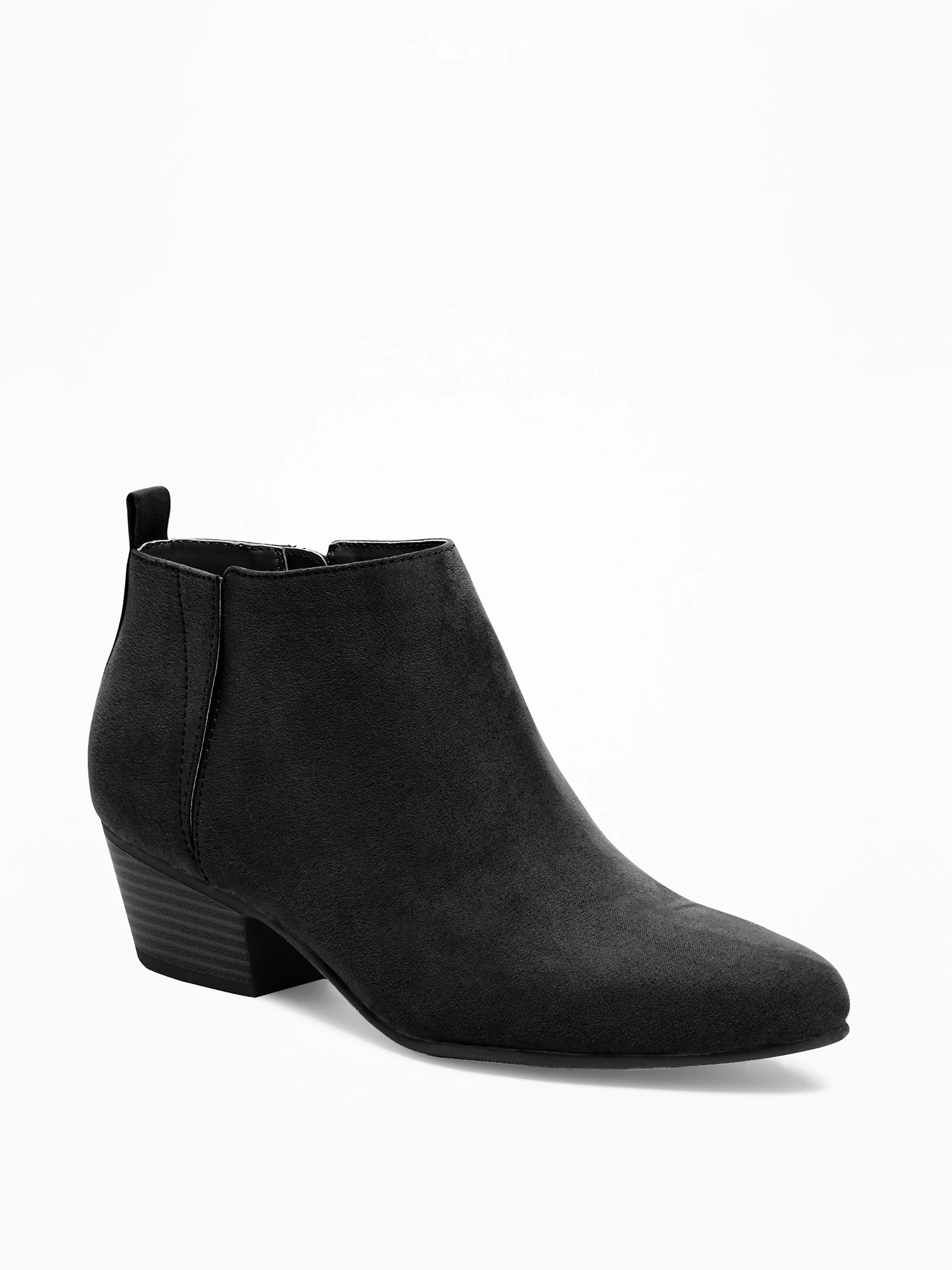 Sueded Ankle Boots for Women - Black